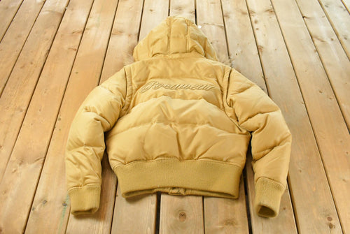 Vintage Y2K Rocawear Faux Fur Hooded Puffer Jacket Women's L