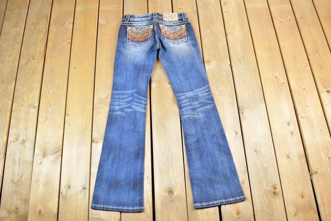 Vintage Y2K Miss Me Bedazzled Low Rise Jeans Size 26x31
