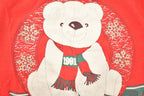Vintage 1991 Cute Teddy Bear North Pole Christmas Crewneck T Shirt Men's L