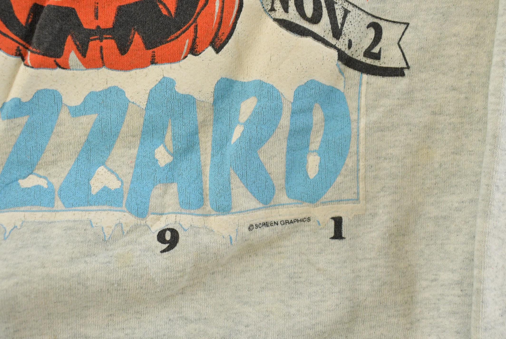 Vintage 1990s I Survived Halloween Blizzard Crewneck Sweatshirt Mens XL  90s Crewneck  Halloween Pumpkin Sweater  Made in USA