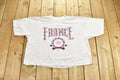 Vintage 1990s University of France Collegiate T-Shirt  Americana  Sportswear  Athleisure  Made In USA  Crop Top  Single Stitch