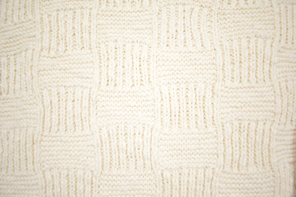 Vintage 1990s White Cable Knit Crewneck Sweater