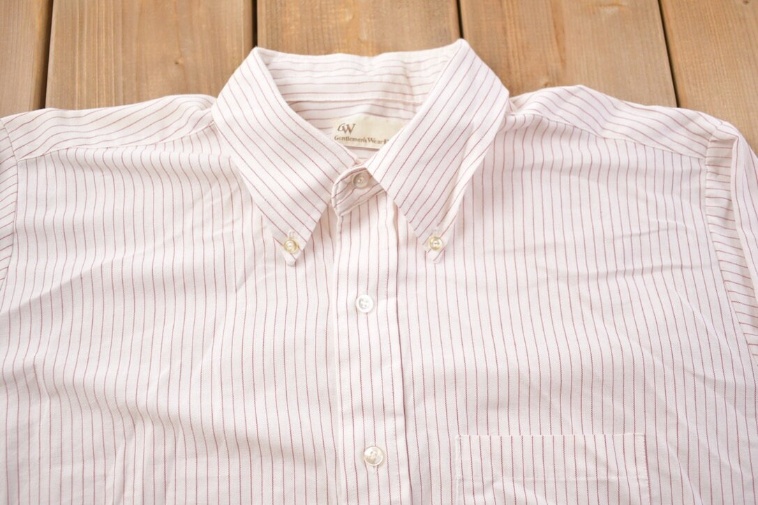Vintage 1990s Gentlemens Wear House Striped Button Up Shirt