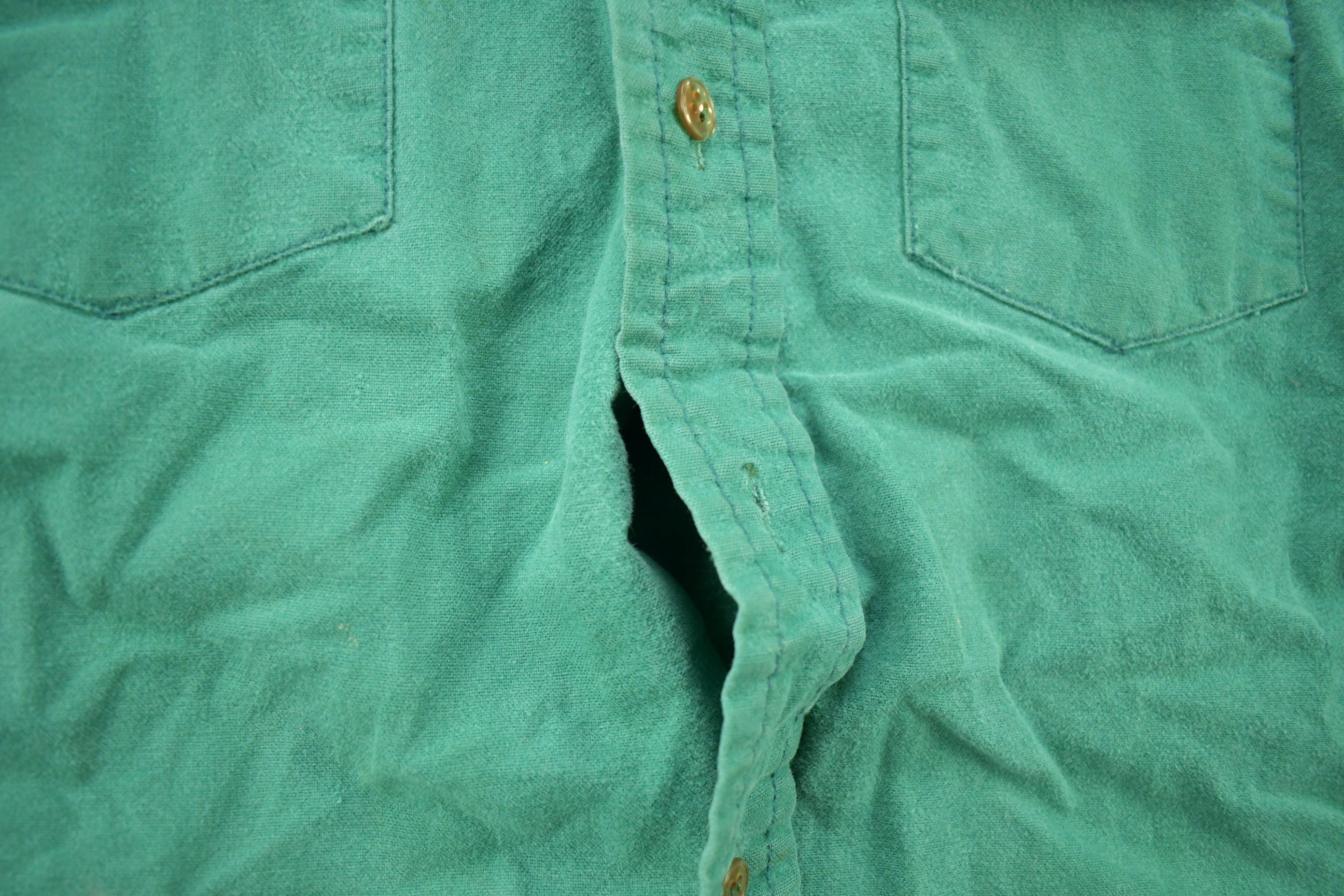 Vintage 1990s Attitude Blank Green Button Up Shirt
