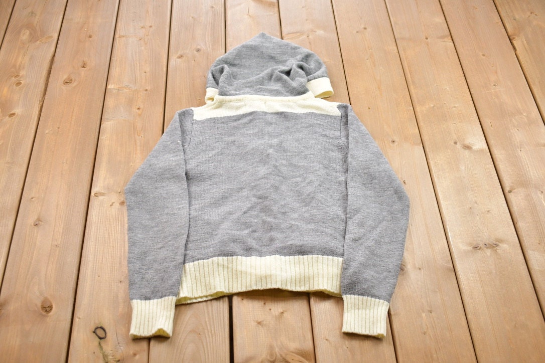 Vintage 1990s Knitted Button Up Hoodie