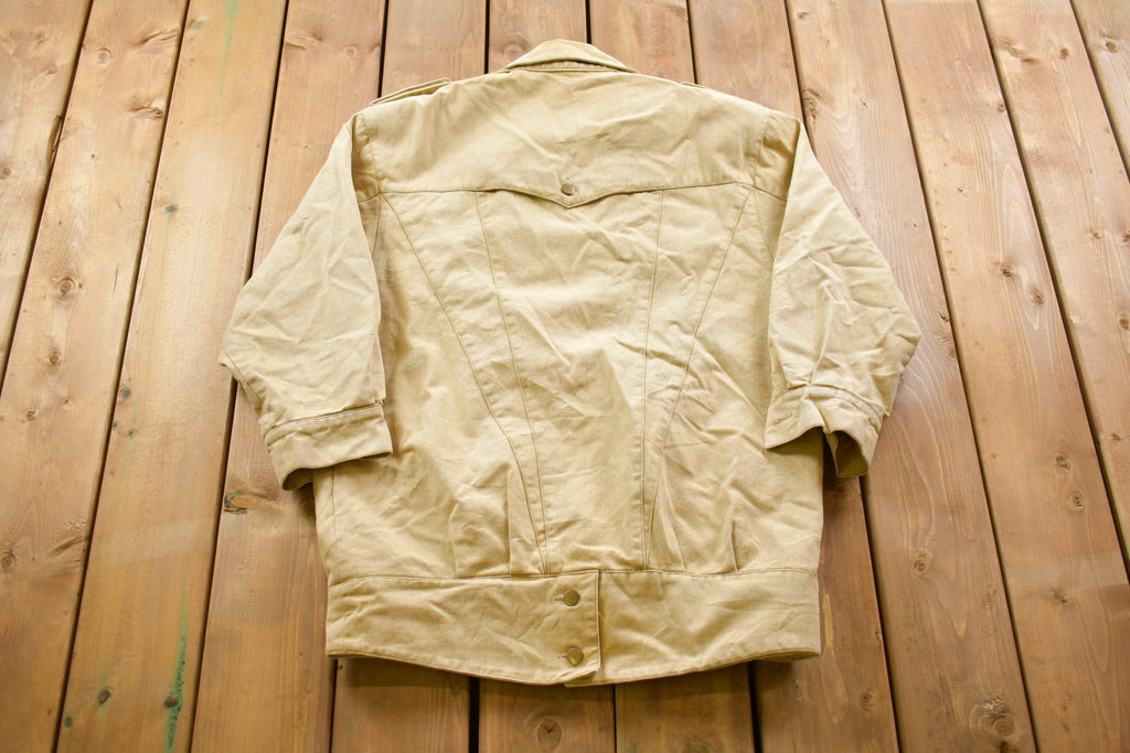 Vintage 1980s Leather Button Up Jacket
