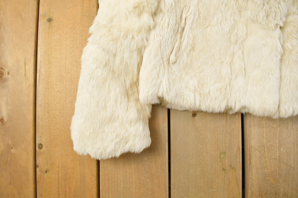Vintage 1980s Berman's Rabbit Fur Coat Women's Small