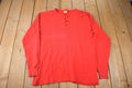 Vintage 1990s LL Bean Henley Thermal Sweatshirt Made In USA