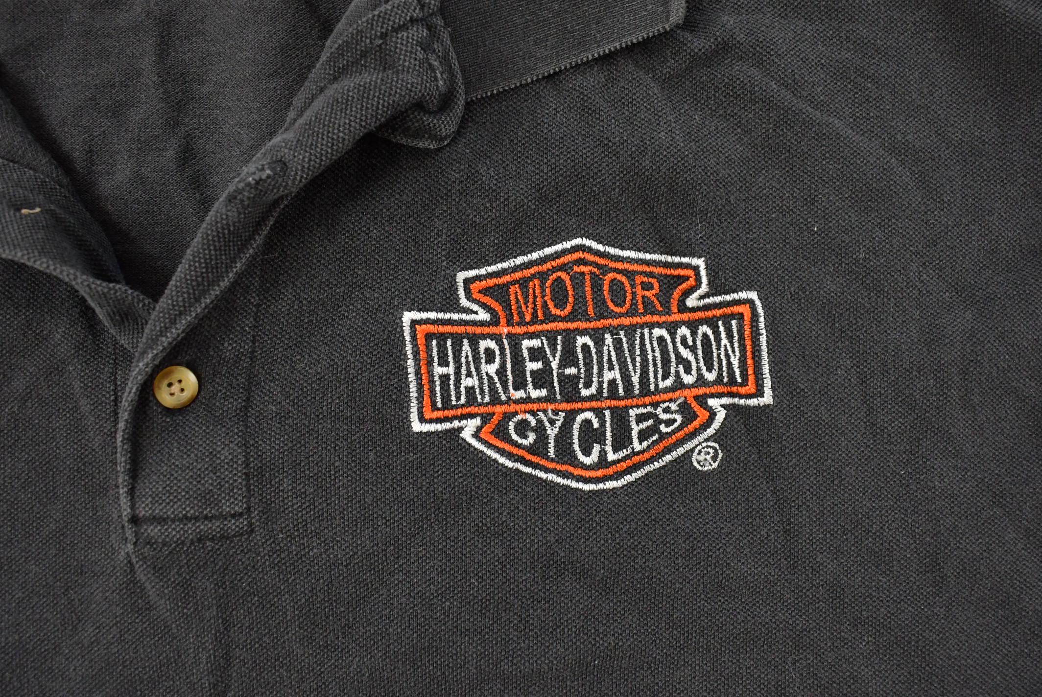 Vintage 1990s Harley Davidson Motorcycles Polo Shirt Men's Large  Made In USA  Vintage Biker Shirt  90s Harley