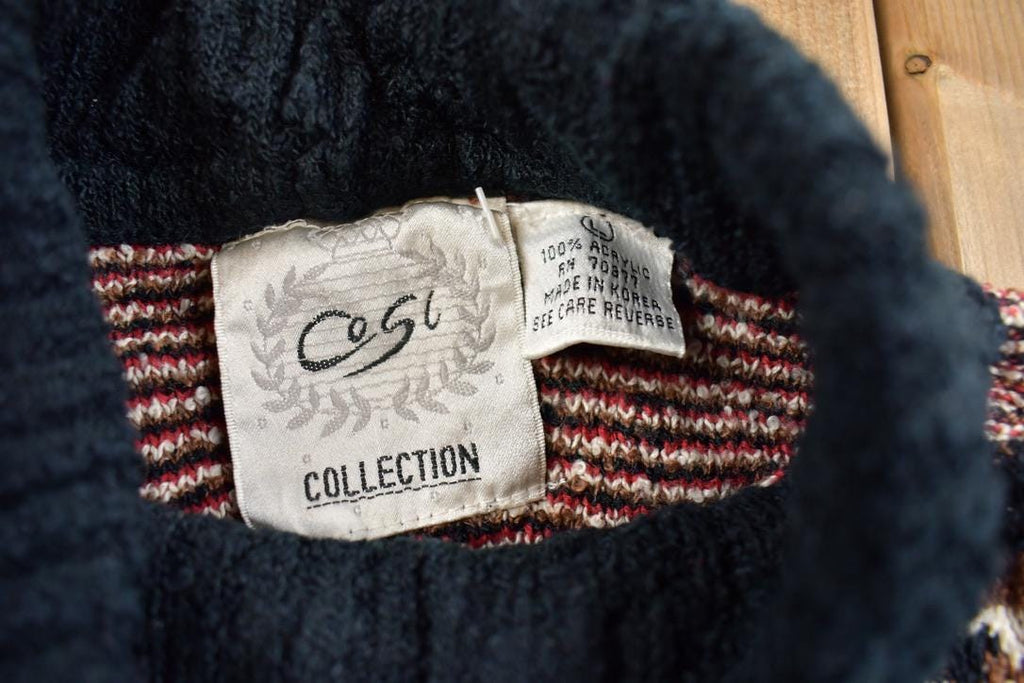 Vintage 1980s Cosi Collection Knit Abstract Pattern Crewneck Sweater