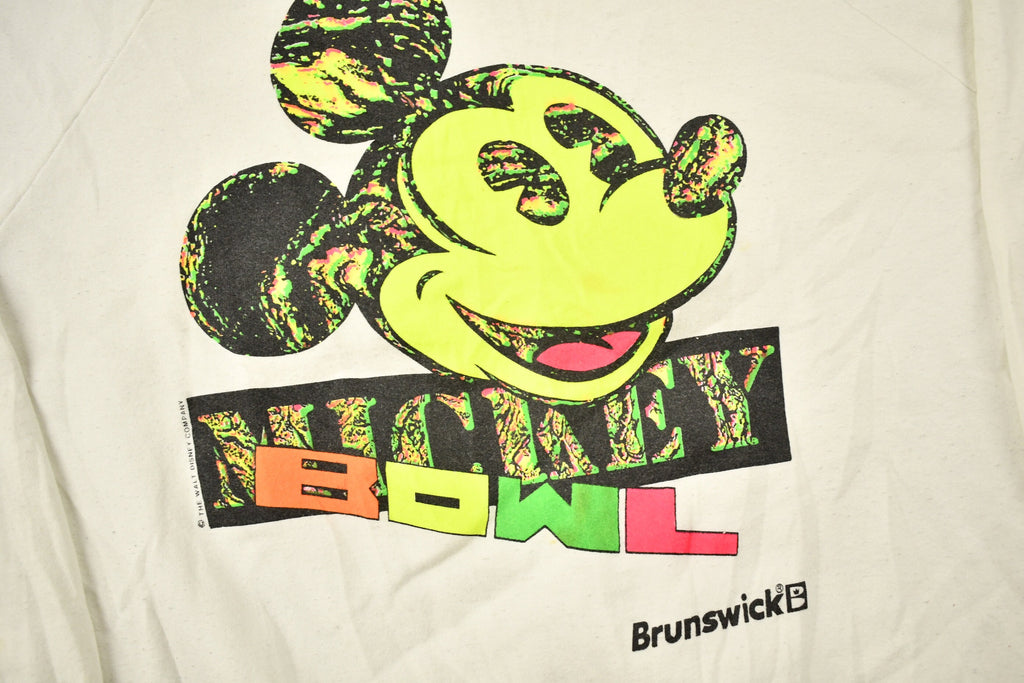 Vintage 1980s Mickey Bowl Raglan Crewneck  Vintage Sweatshirt  Vintage Disney  Mickey Mouse  Vintage Cartoons
