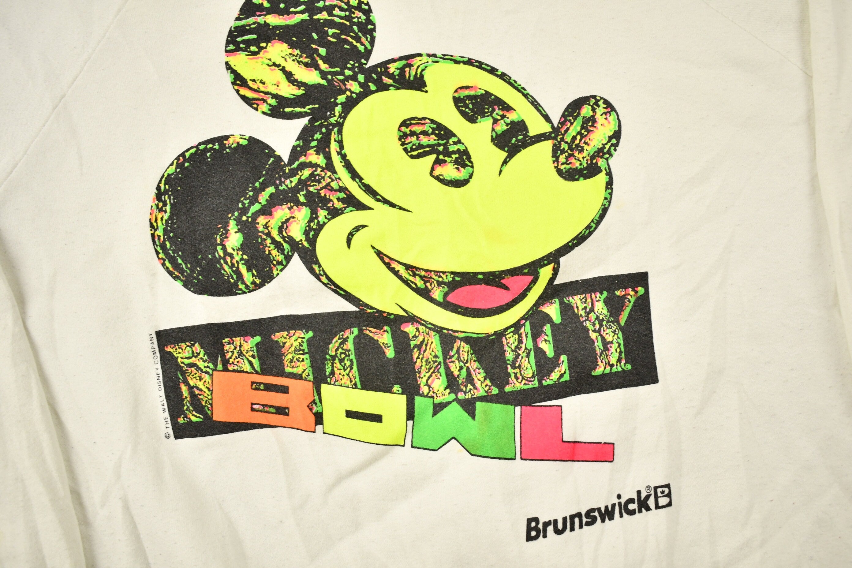 Vintage 1980s Mickey Bowl Raglan Crewneck  Vintage Sweatshirt  Vintage Disney  Mickey Mouse  Vintage Cartoons