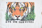 Vintage 1990s Eyes on Survival Realistic Tiger Theme Single Stitch Graphic T-Shirt