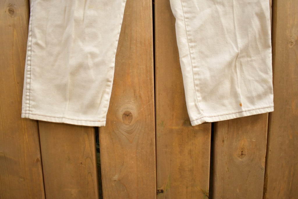 Vintage 1990s White Cargo Pants Size 34x31