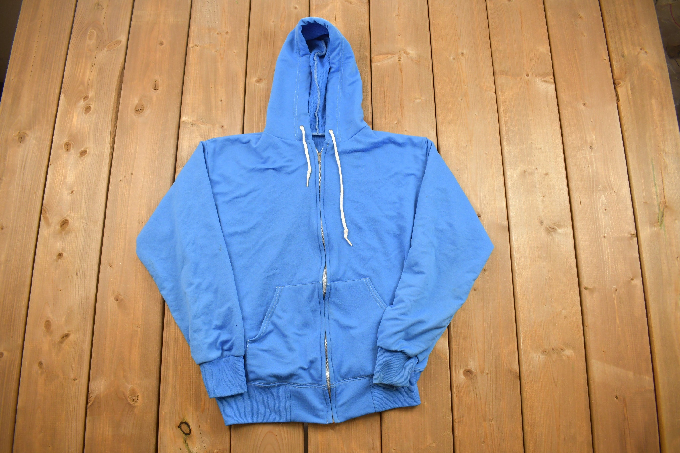 Vintage 1990s Blank Zip Up Hoodie