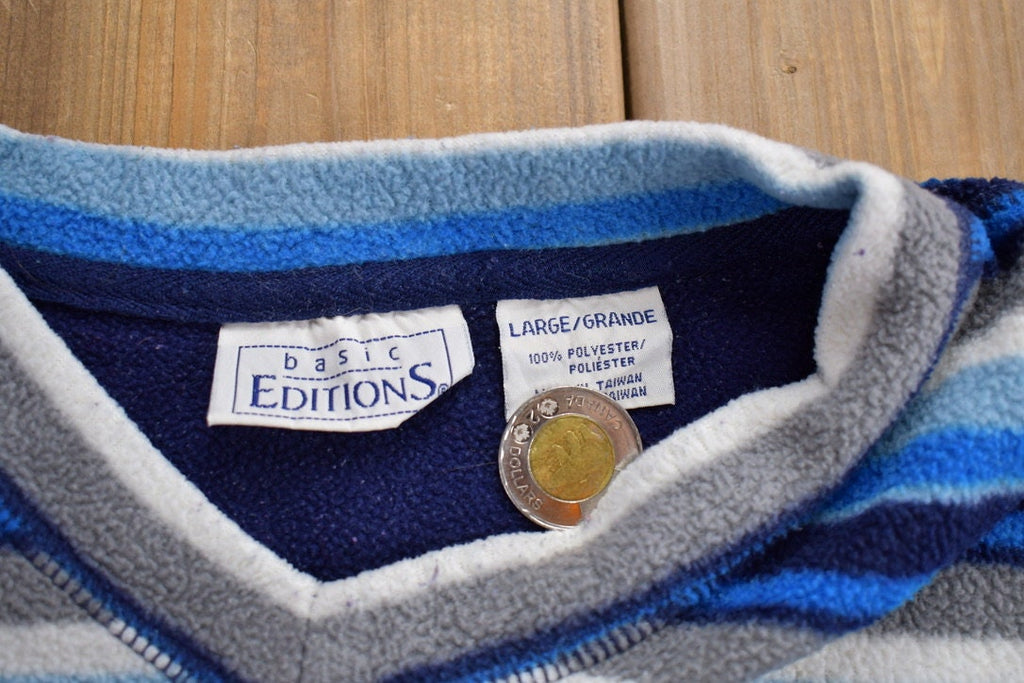 Vintage 1990s Striped Fleece Sweater