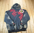 Vintage 1990s Kanji Jeans Heavyweight Dragon EMbroidered Full Zip 5X Hip Hop Hoodie Made In USA