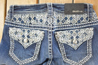 Vintage Deadstock Y2K Grace In LA Bedazzled Bootcut Low Rise Jeans Women's Size 27 x 32
