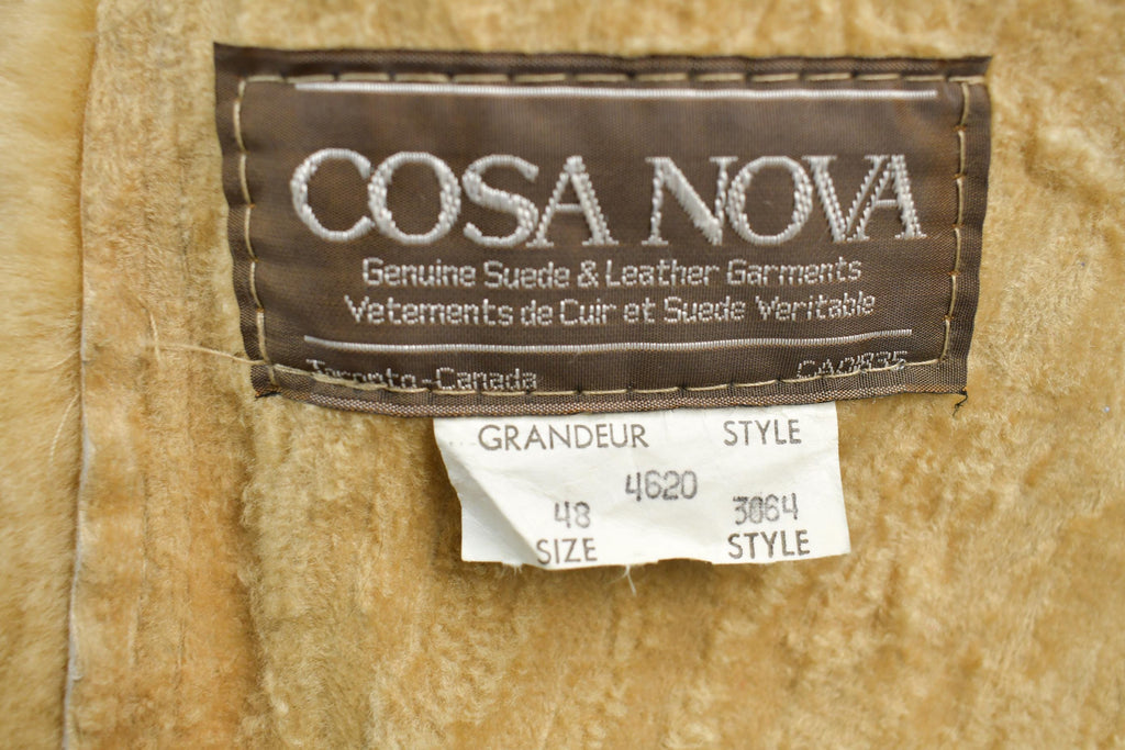 Vintage 1970s Cosa Nova Sherpa Lined Shearling Leather Jacket