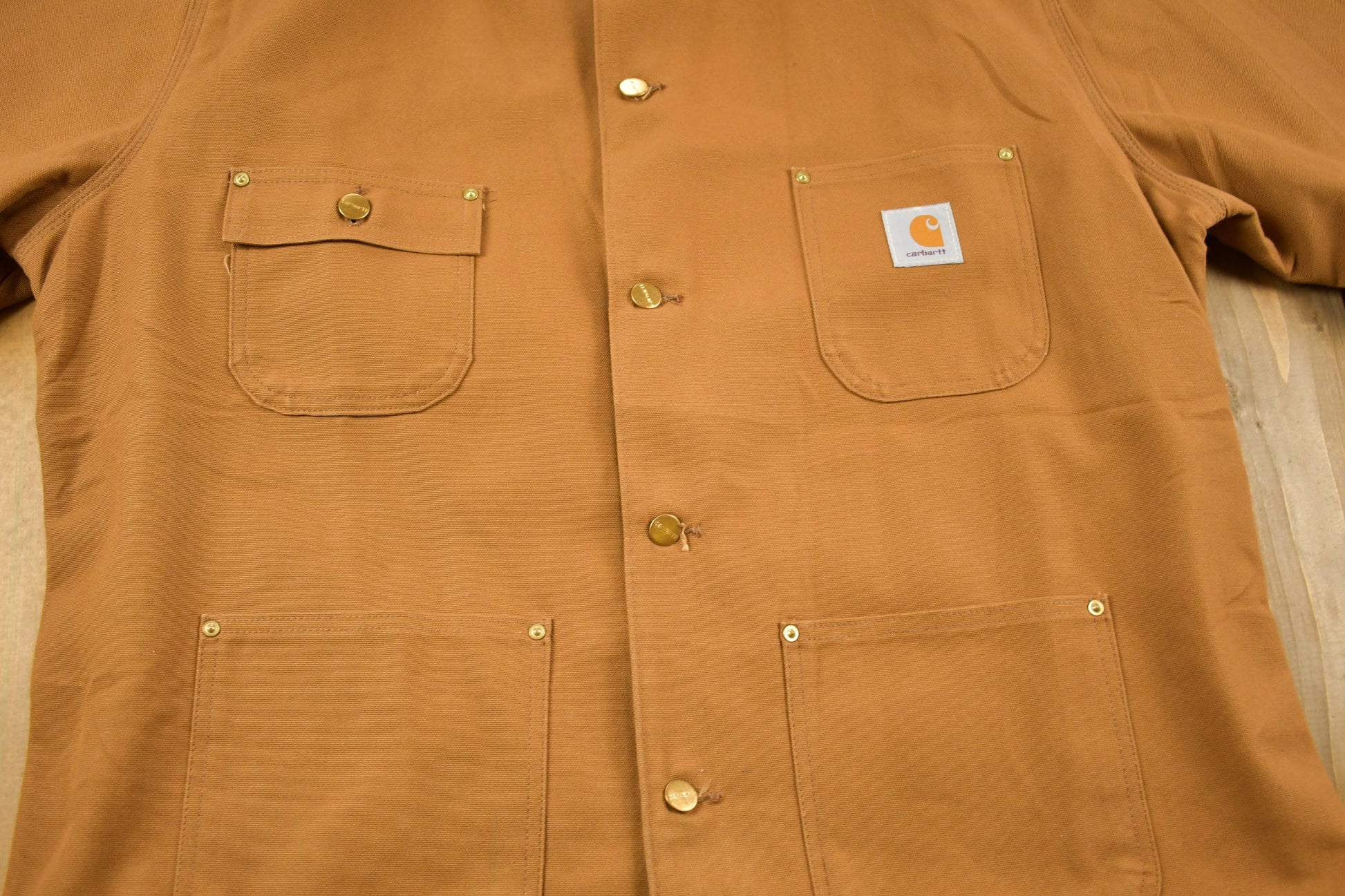 Vintage 1980s Deadstock Carhartt SMCO Blanket Lined Chore Coat Workwear Made In USA