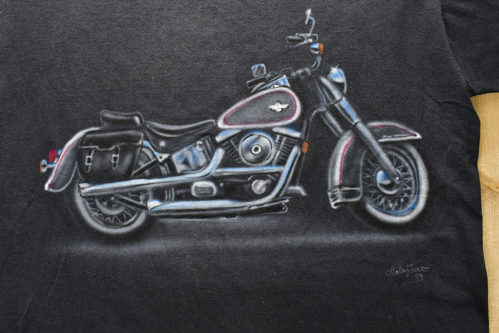 Vintage 1993 Airbrushed Motorcycle Graphic T-Shirt