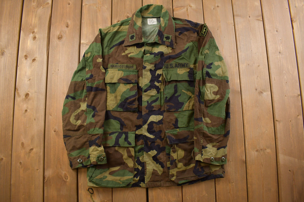Vintage 1994s Military Woodland Camouflage Cold Weather Field Jacket