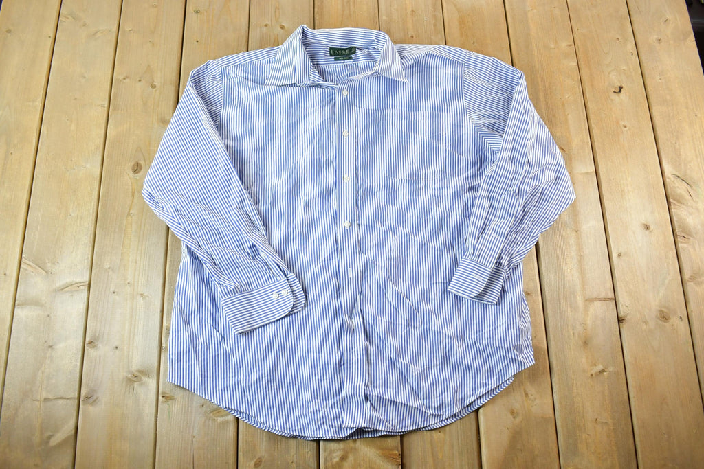 Vintage 1990s Lauren Ralph Lauren Striped Button Up Shirt Womens XXXL