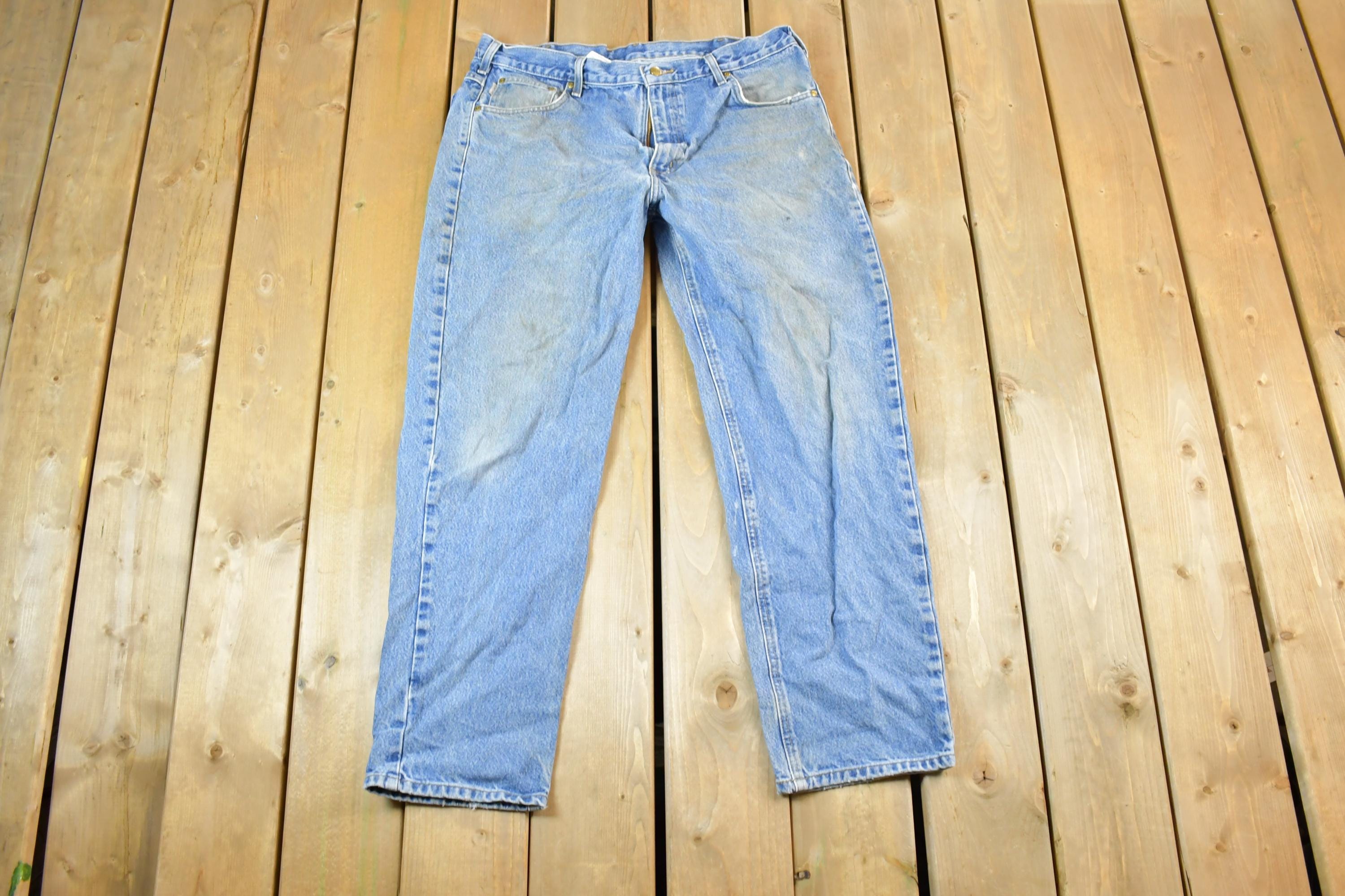 Vintage 1990s Carhartt Denim Work Jeans Size 38 x 32
