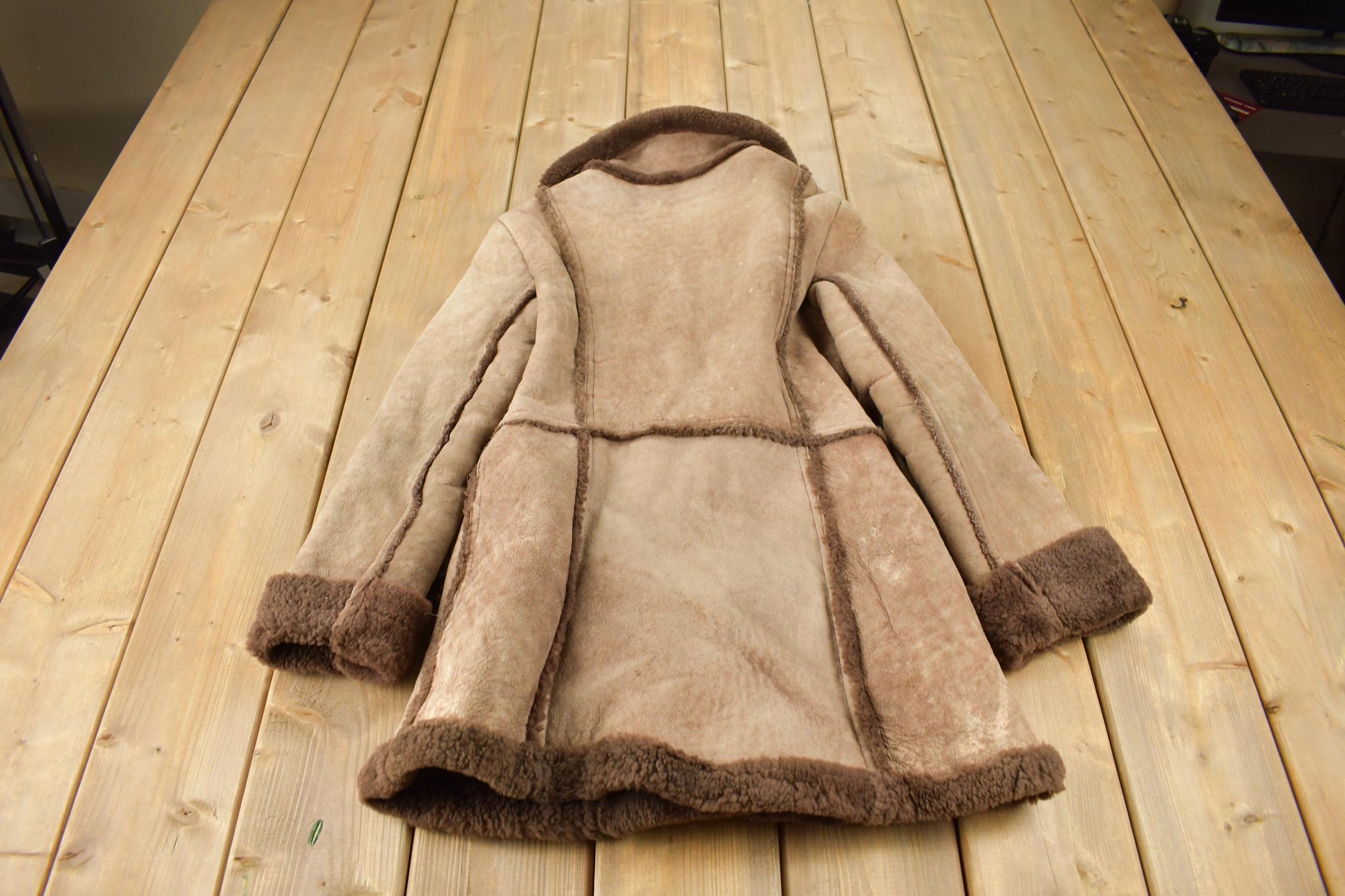 Vintage 1970s Sherpa Lined Shearling Leather Jacket