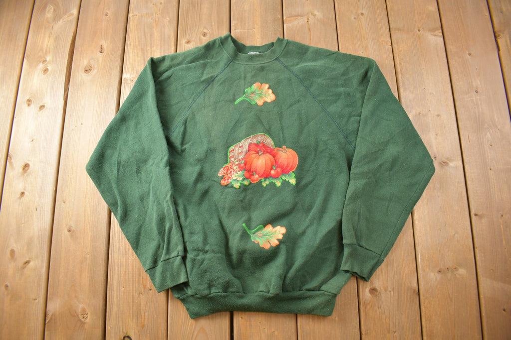 Vintage 1990s Cute Fall Theme Pumpkin Crewneck Sweater