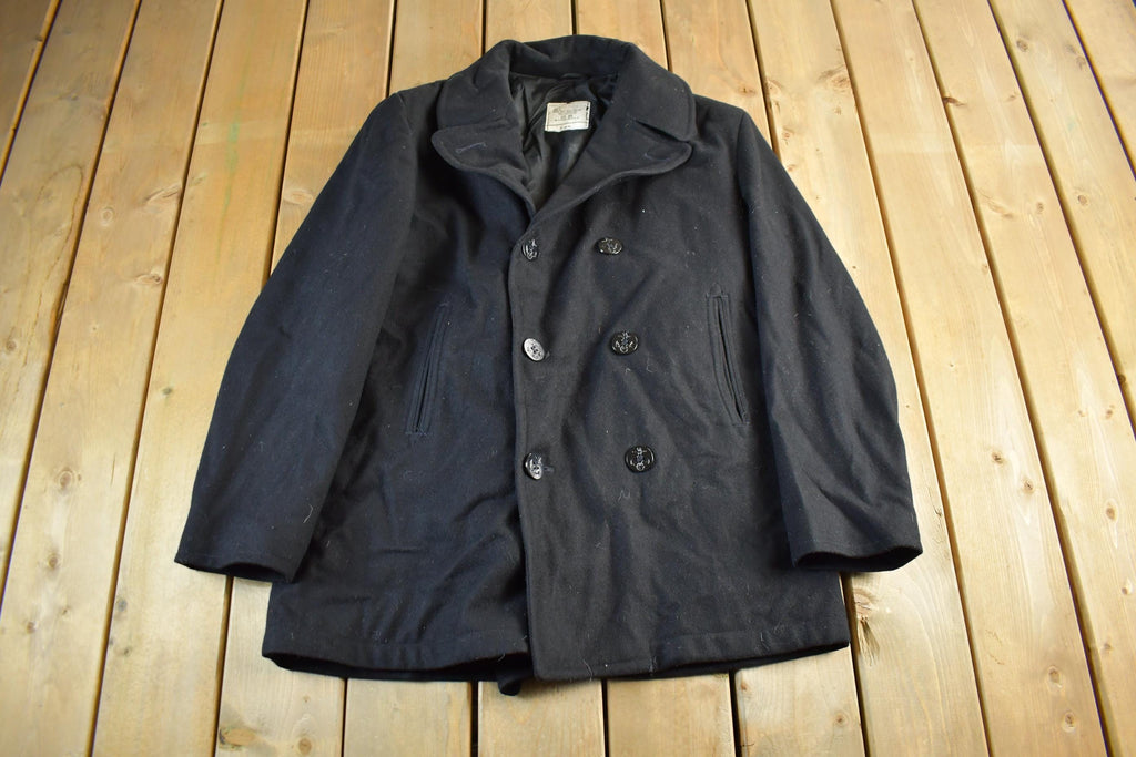 Vintage 1982 Naval Wool Coat Men's M-L