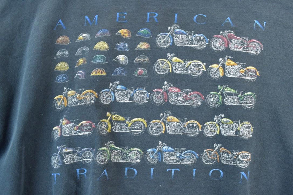 Vintage 1990s American Tradition Motorcycle Souvenir Crewneck Sweatshirt