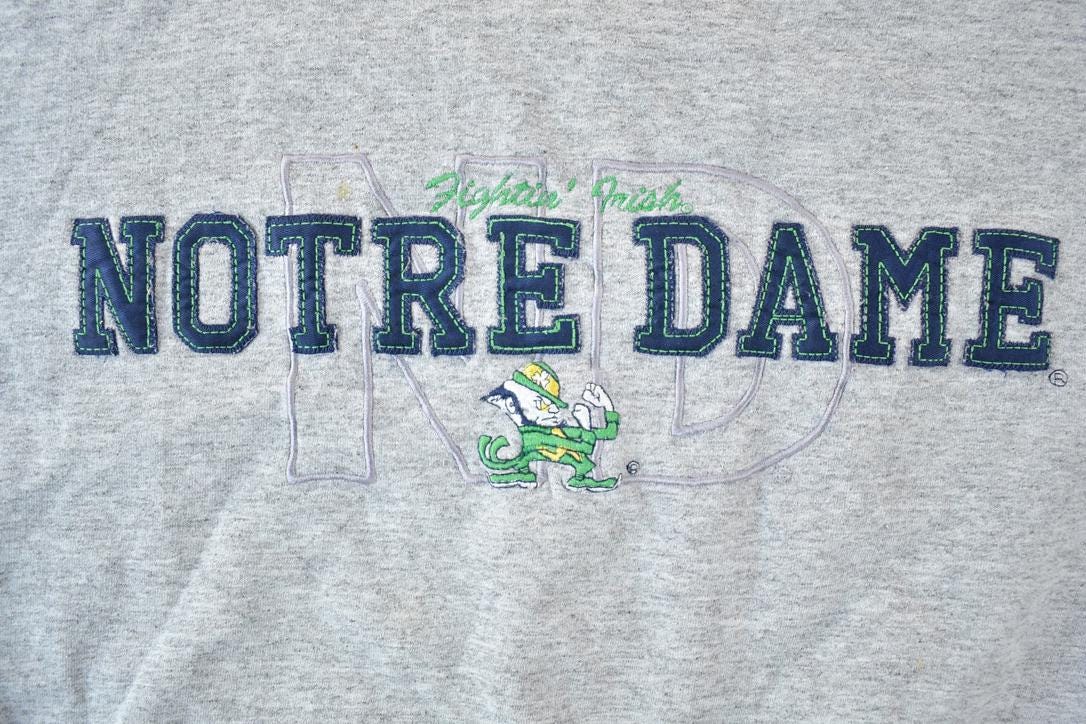 Vintage 1990s Notre Dame University The Game Crewneck Made In USA