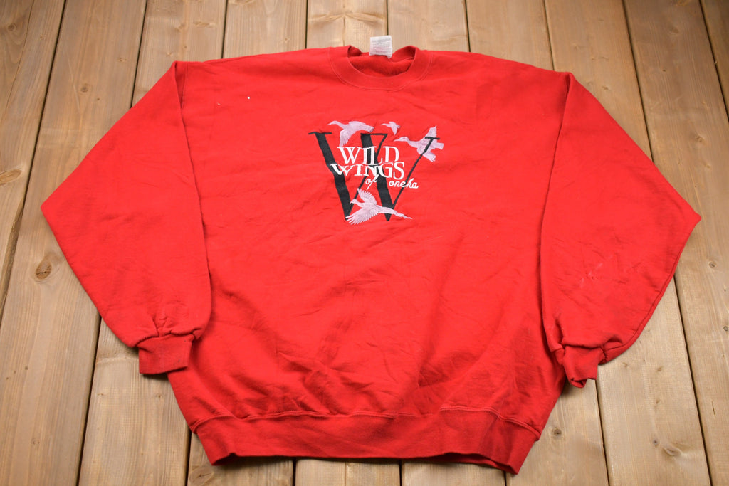 Vintage 1990s Wild Wings Of Oneka Embroidered Logo Crewneck Sweatshirt