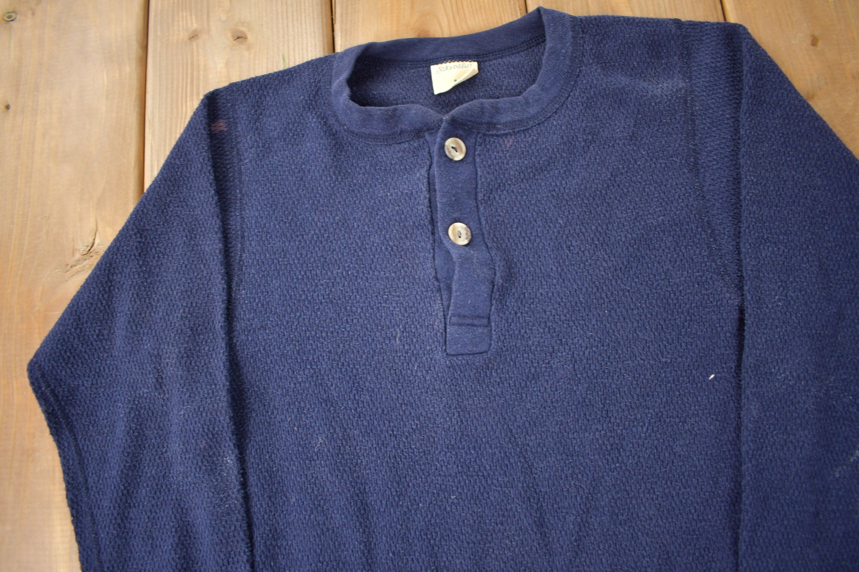 Vintage 1980s St Johns Bay Thermal Waffle Henley Shirt