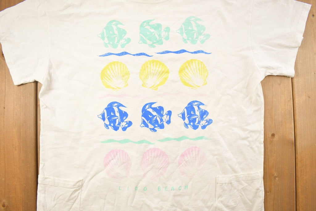 Vintage 1990s Fish And Shells Graphic T Shirt