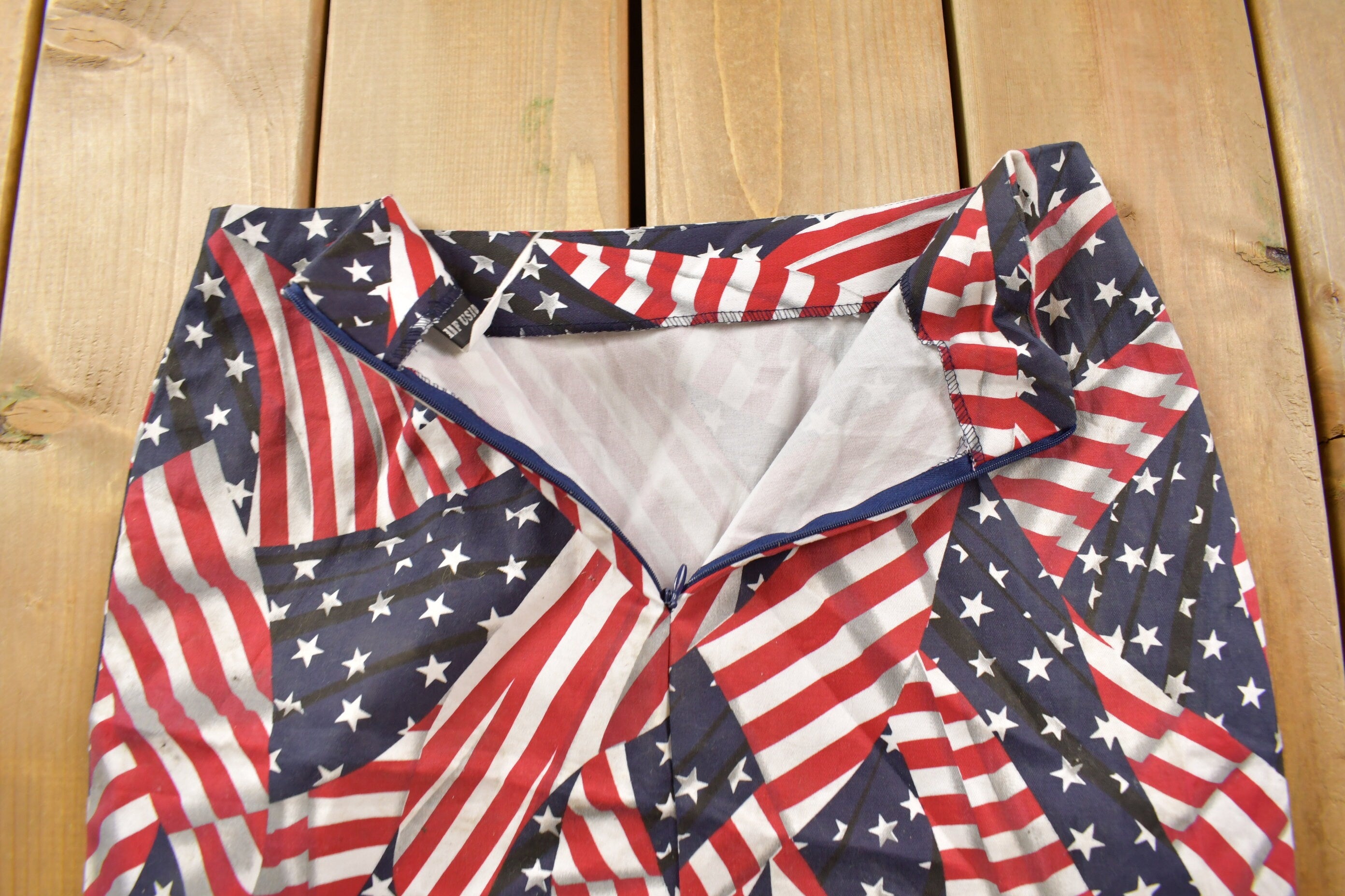 Vintage 1990s American Flag Theme Skirt Size 30