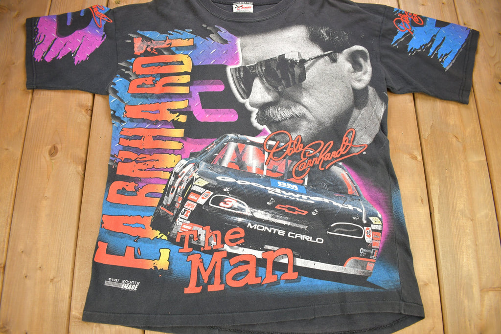 Vintage 1997 Dale Earnhardt NASCAR All Over Print T-Shirt