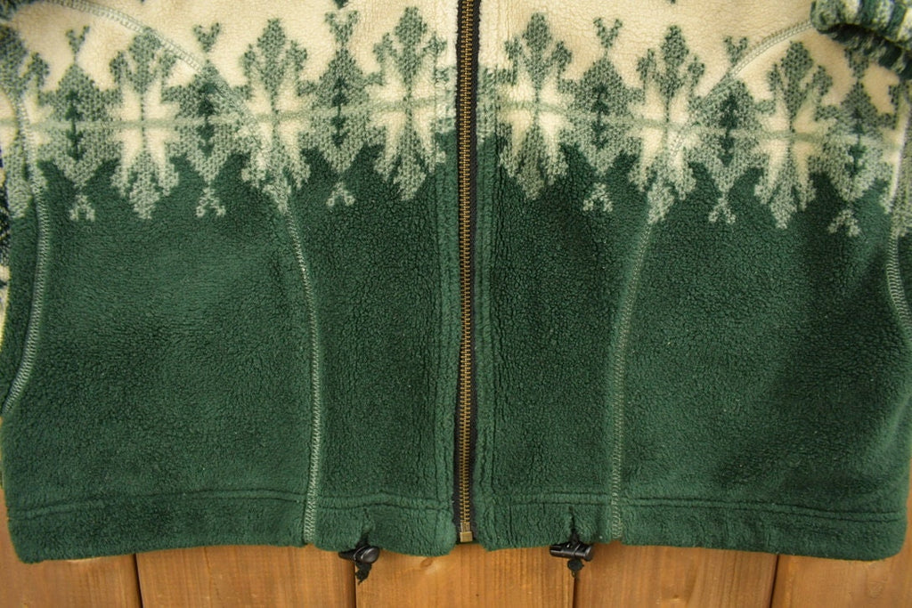 Vintage 1990s Winter Graphic Full Zip Fleece Sweater