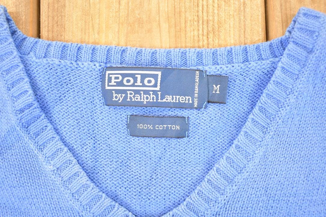 Vintage 1990s Polo By Ralph Lauren Knit V Neck Sweater Vest Men's M
