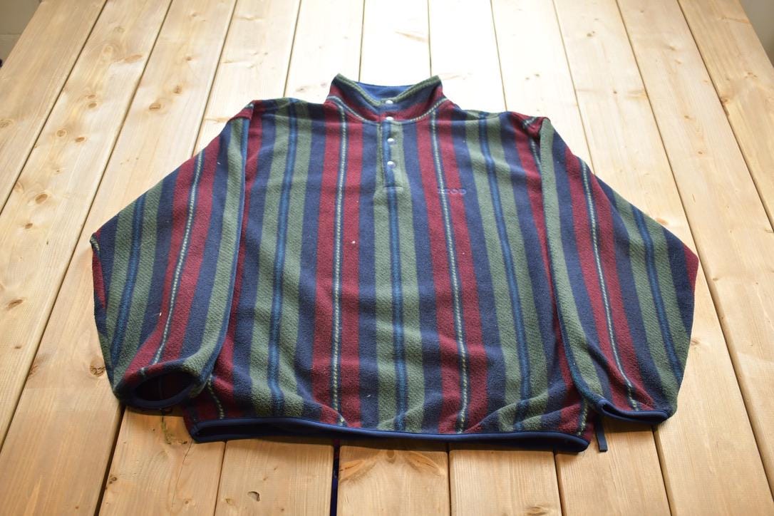 Vintage 1990s IZOD Quarter Button Up Long Sleeve Shirt