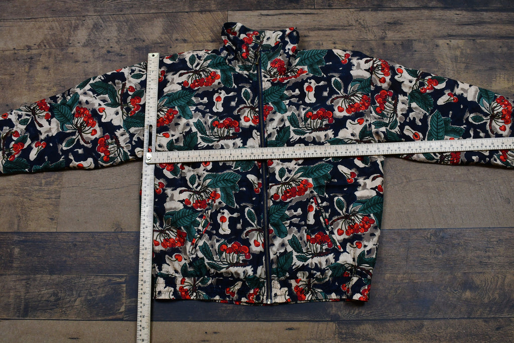 Vintage 1990s Out Brook 100% Silk All Over Print Full Zip Windbreaker