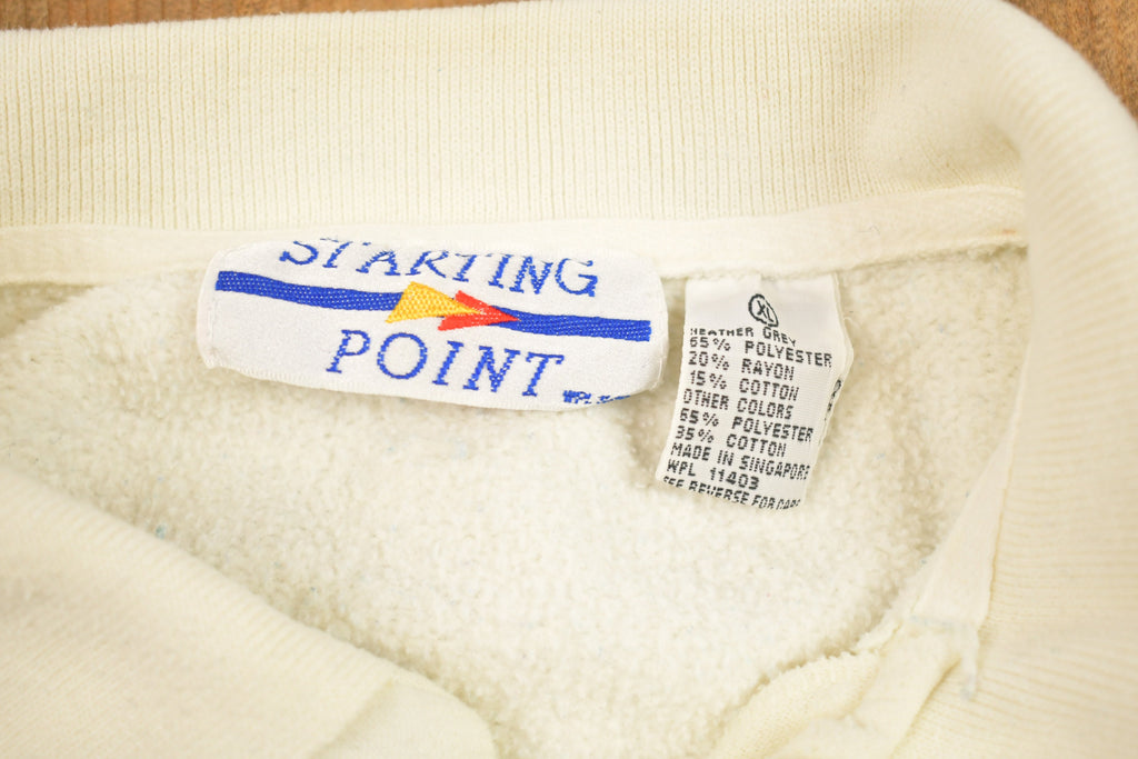 Vintage 1990s Quarter Button Striped Sweatshirt
