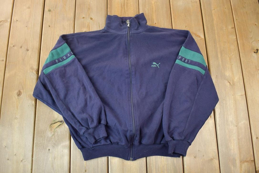 Vintage 1990s Puma Full Zip Mock Neck Sweatshirt