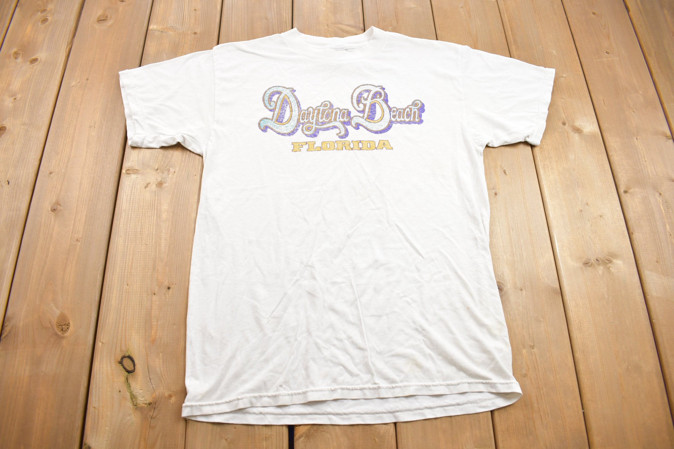 Vintage 1990s Daytona Beach Florida Graphic T-Shirt
