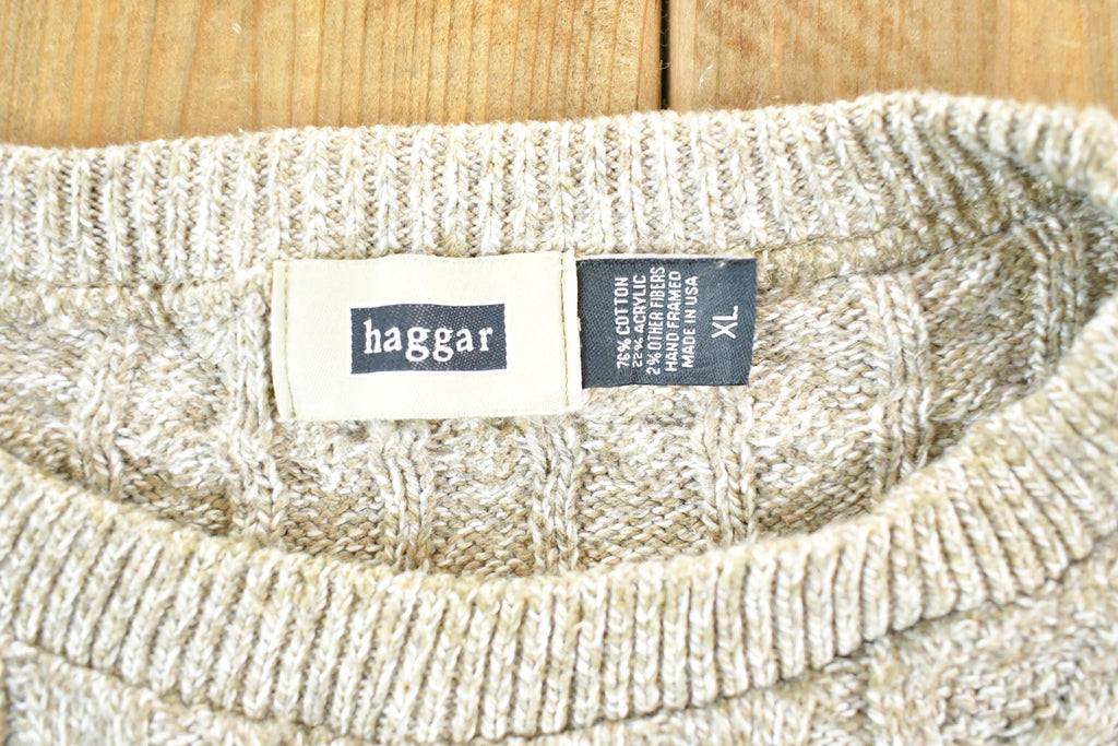 Vintage 1990s Haggar Knit Abstract Pattern Crewneck Sweater Mens XL