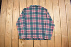 Vintage 1990s Plaid Fleece Button Up Shirt