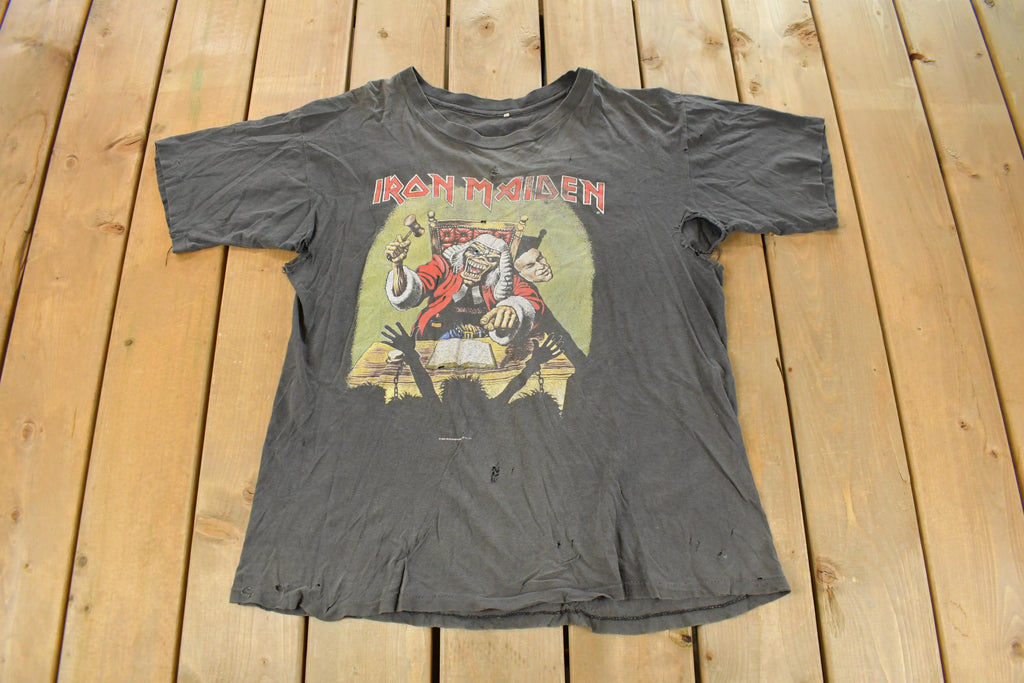 Vintage 1990 Iron Maiden Deaf Sentence Thrashed Band T-Shirt Men's Large
