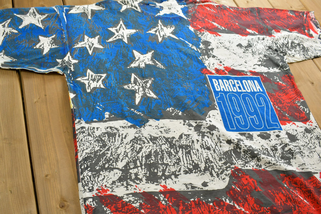 Vintage 1992 Barcelona Olympics All Over Print T-shirt