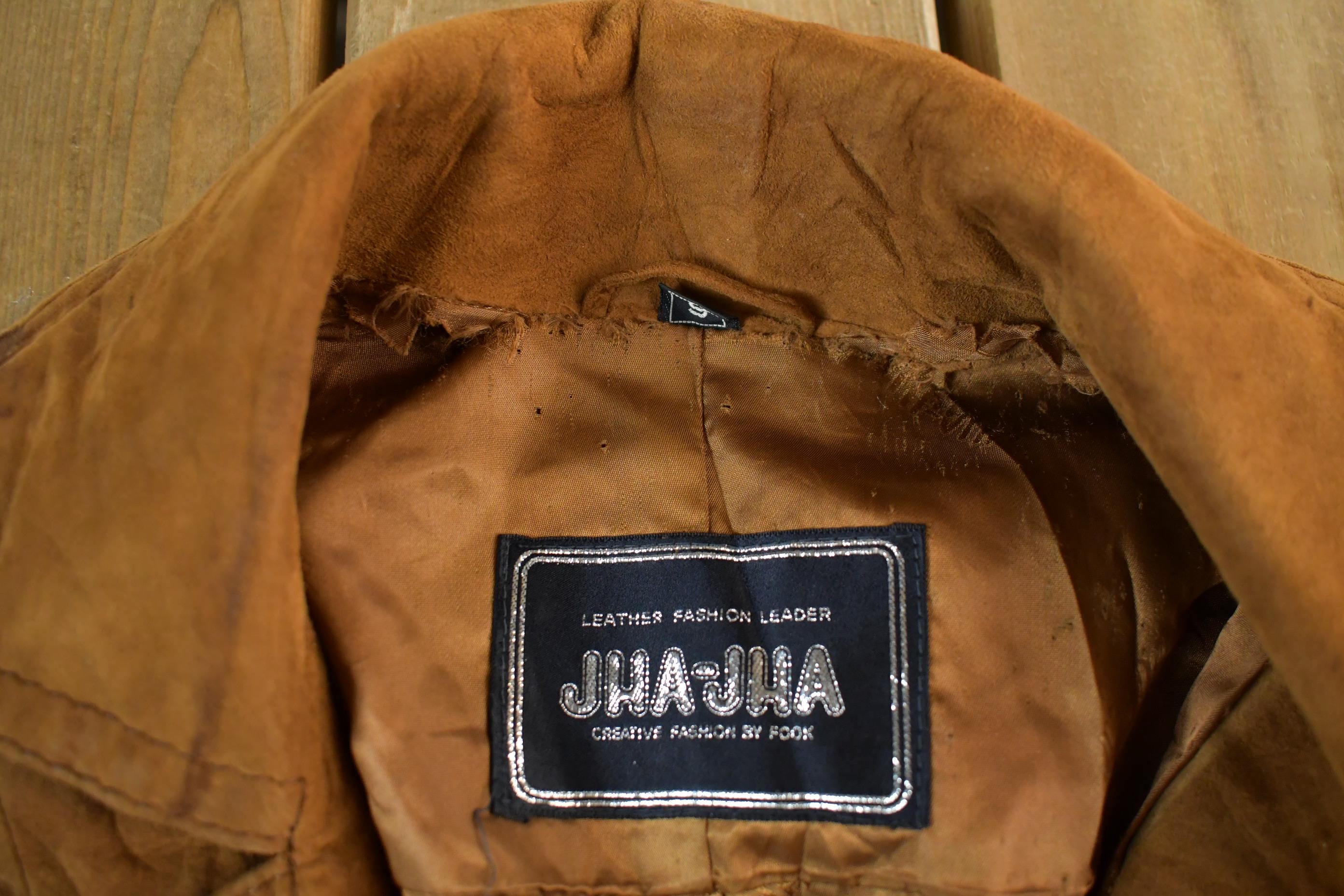 Vintage 1970s Jha Jha By Fook Women's Full Length Leather Trench Coat Size 9
